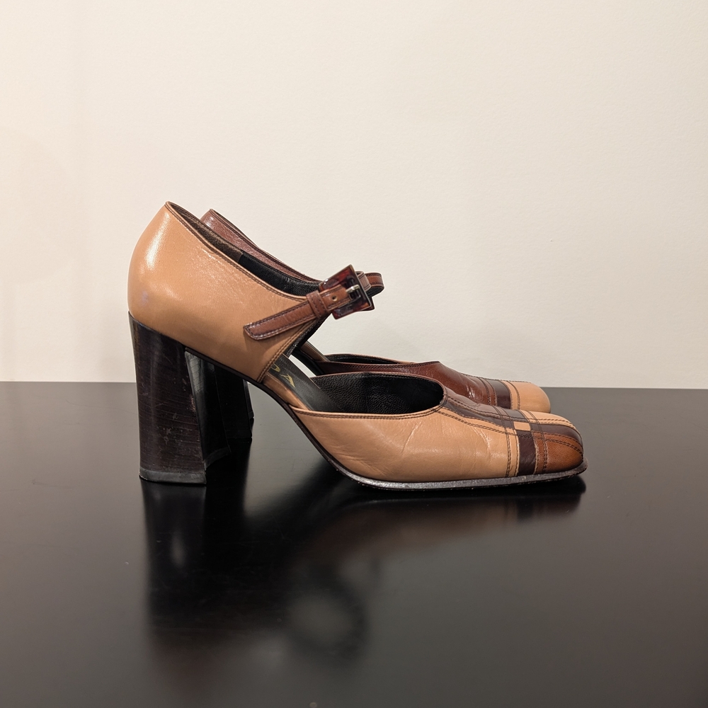 Prada Two-Tone Leather Heels